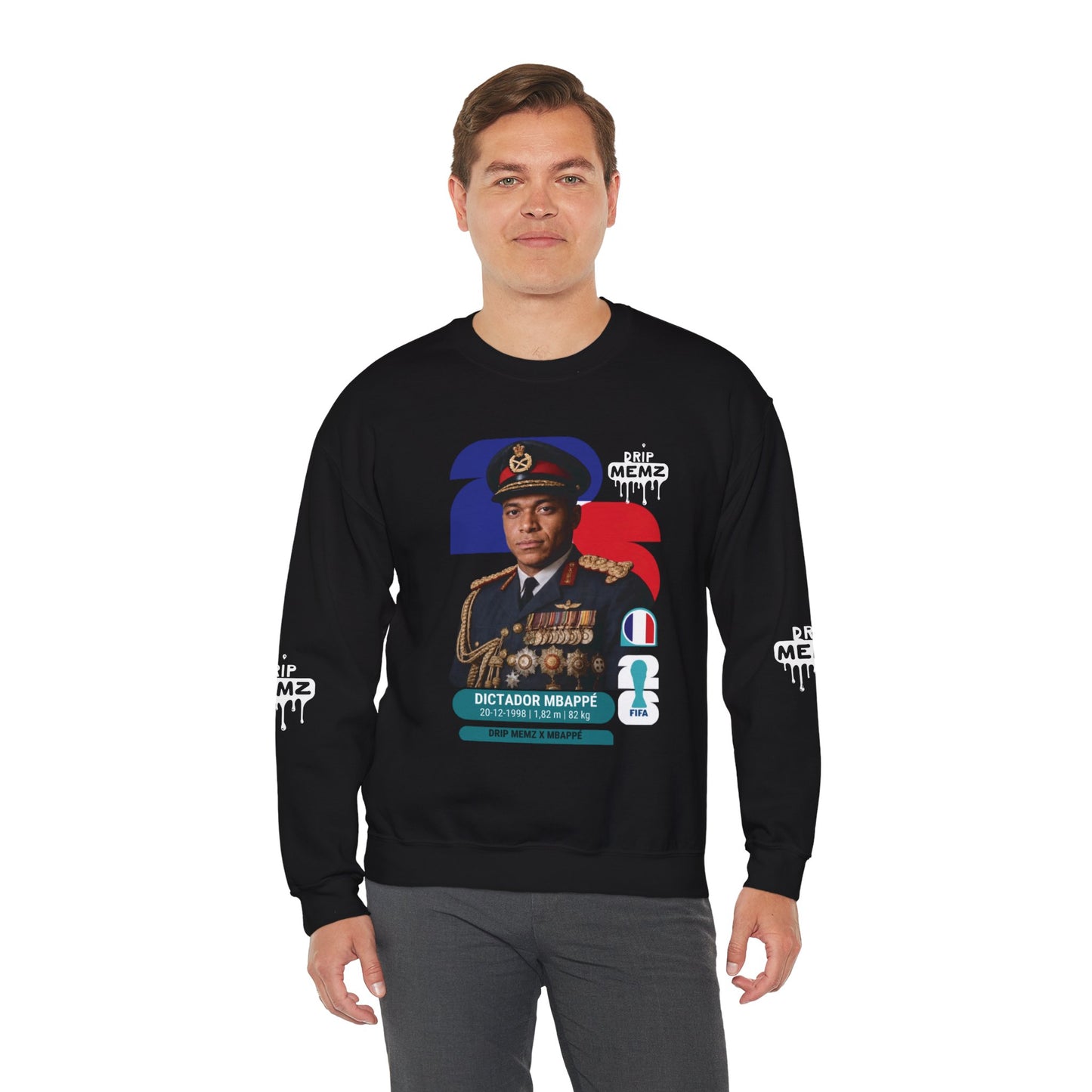 “Dictador Mbappé” 2026 Football World Cup Crewneck Sweatshirt — Pop Art Meme Pullover