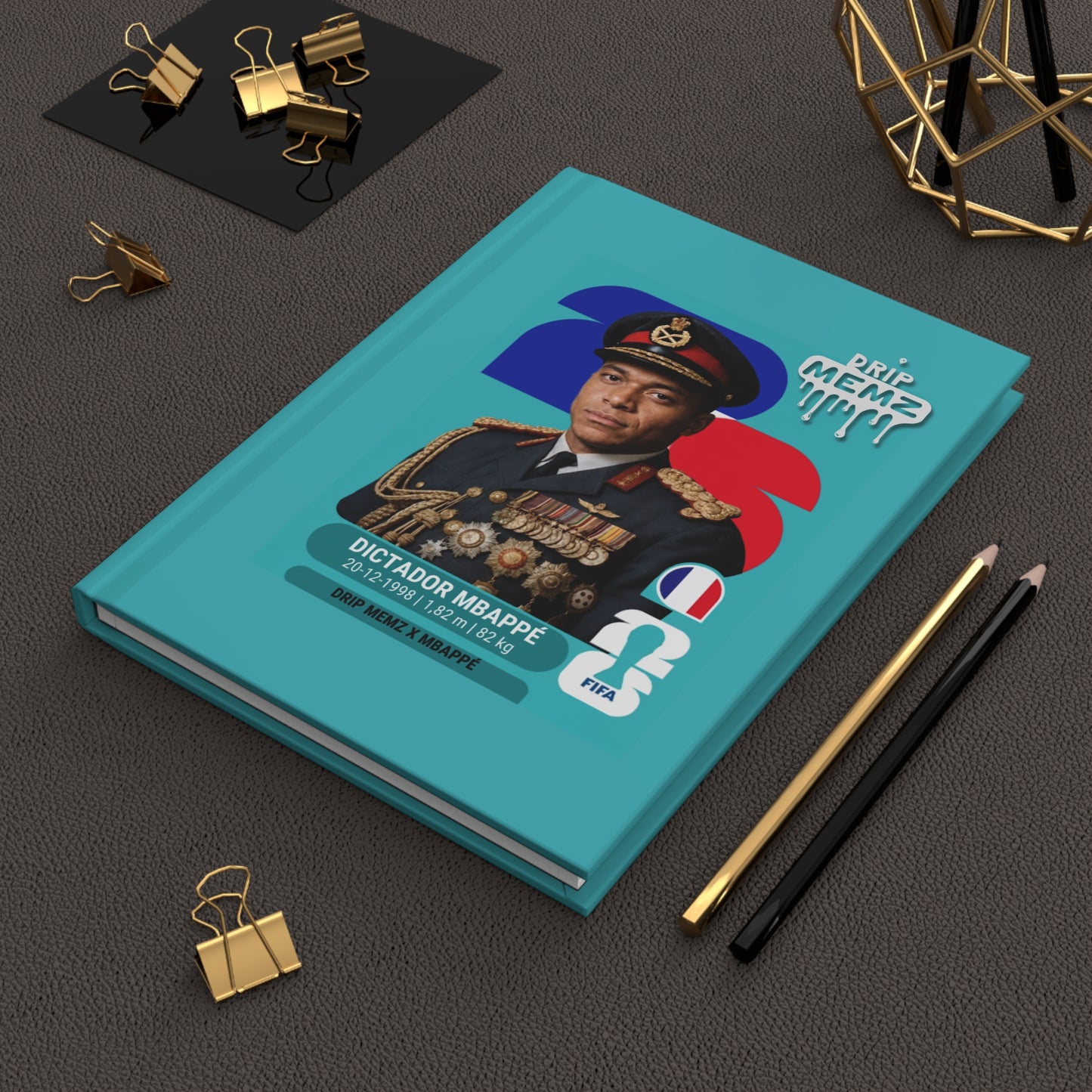 “Dictador Mbappé” Hardcover Journal — Funny Football Meme Notebook