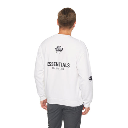 Drip Memz “ESSENTIALS — FEAR OF JOB” Signature Crewneck Sweatshirt | Premium Unisex Pullover