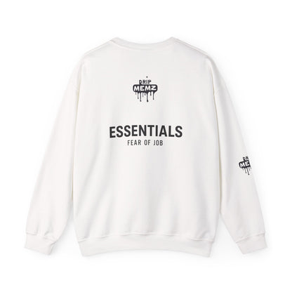 Drip Memz “ESSENTIALS — FEAR OF JOB” Signature Crewneck Sweatshirt | Premium Unisex Pullover