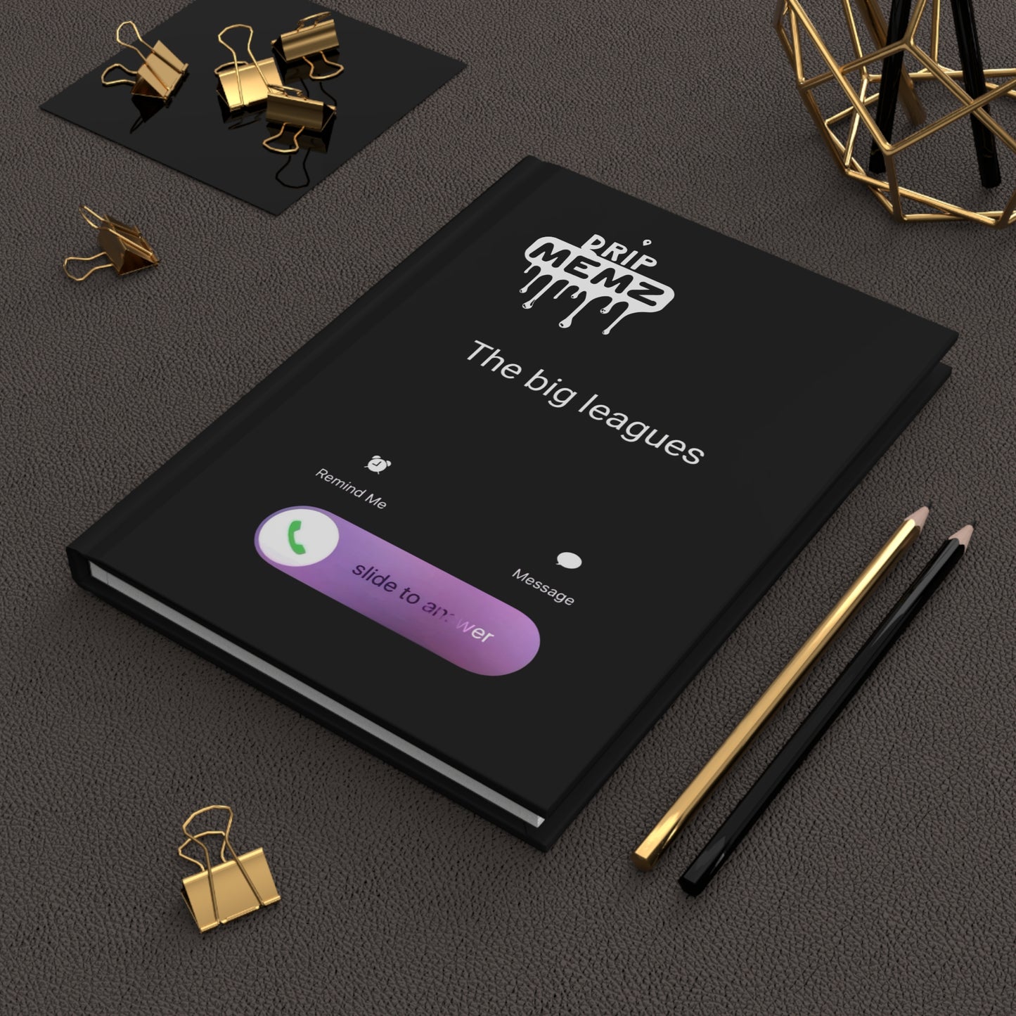 Drip Memz 'The Big Leagues' school notebook  — Matte Black Notebook