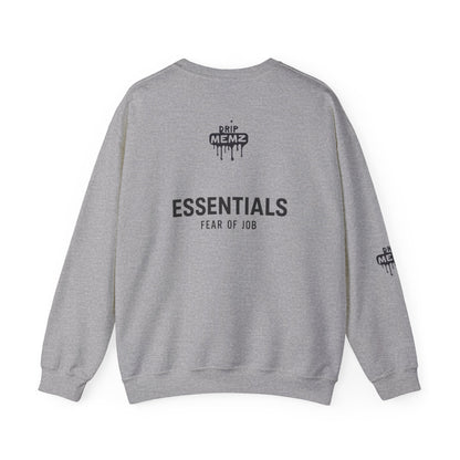 Drip Memz “ESSENTIALS — FEAR OF JOB” Signature Crewneck Sweatshirt | Premium Unisex Pullover