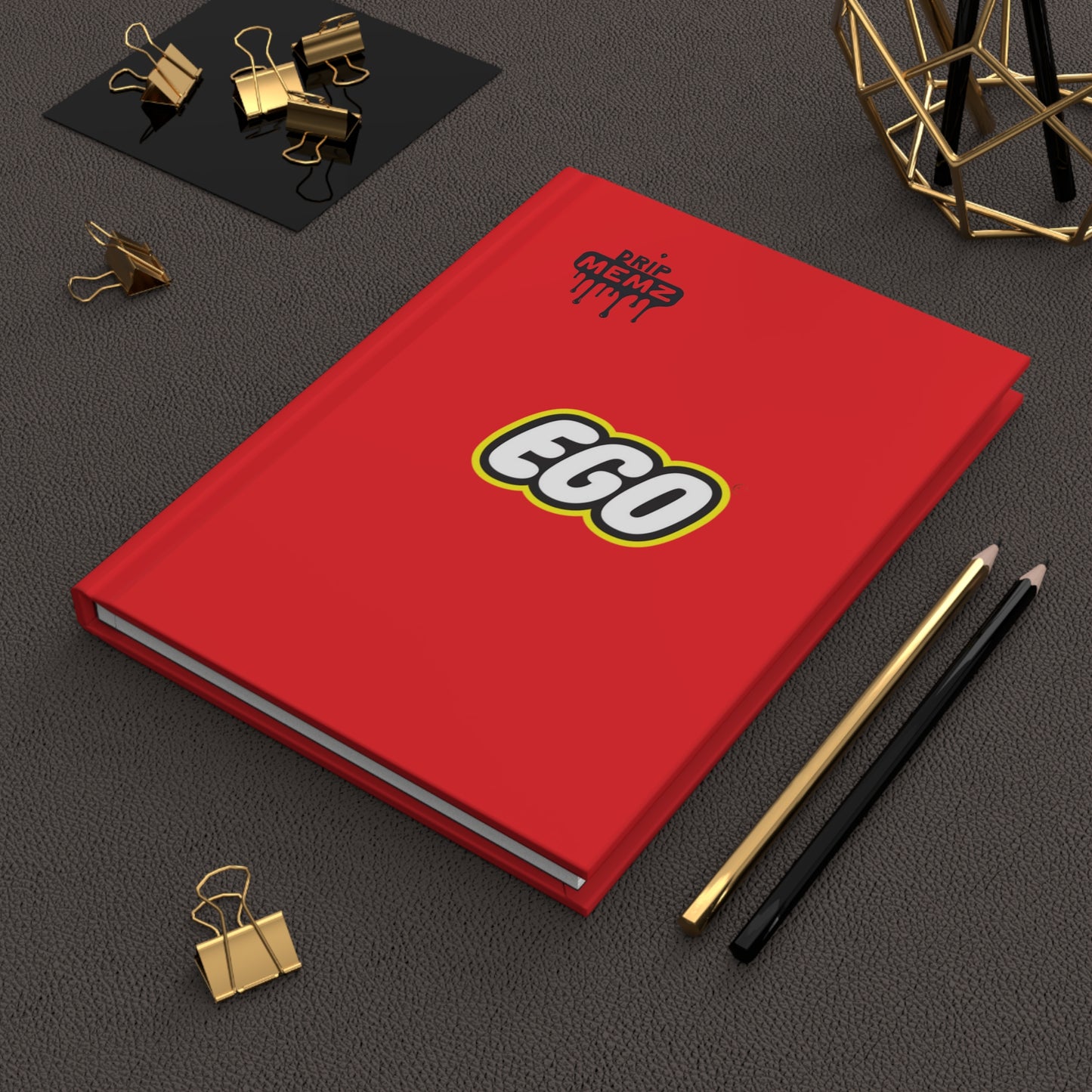 EGO Hardcover Journal — Bold Red Matte Notebook for Self-Reflection & Creative Notes
