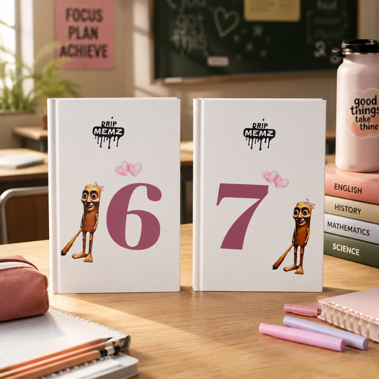 67 journal number (6) twin tung tung sahur triple T Character Hardcover Notebook brainrot