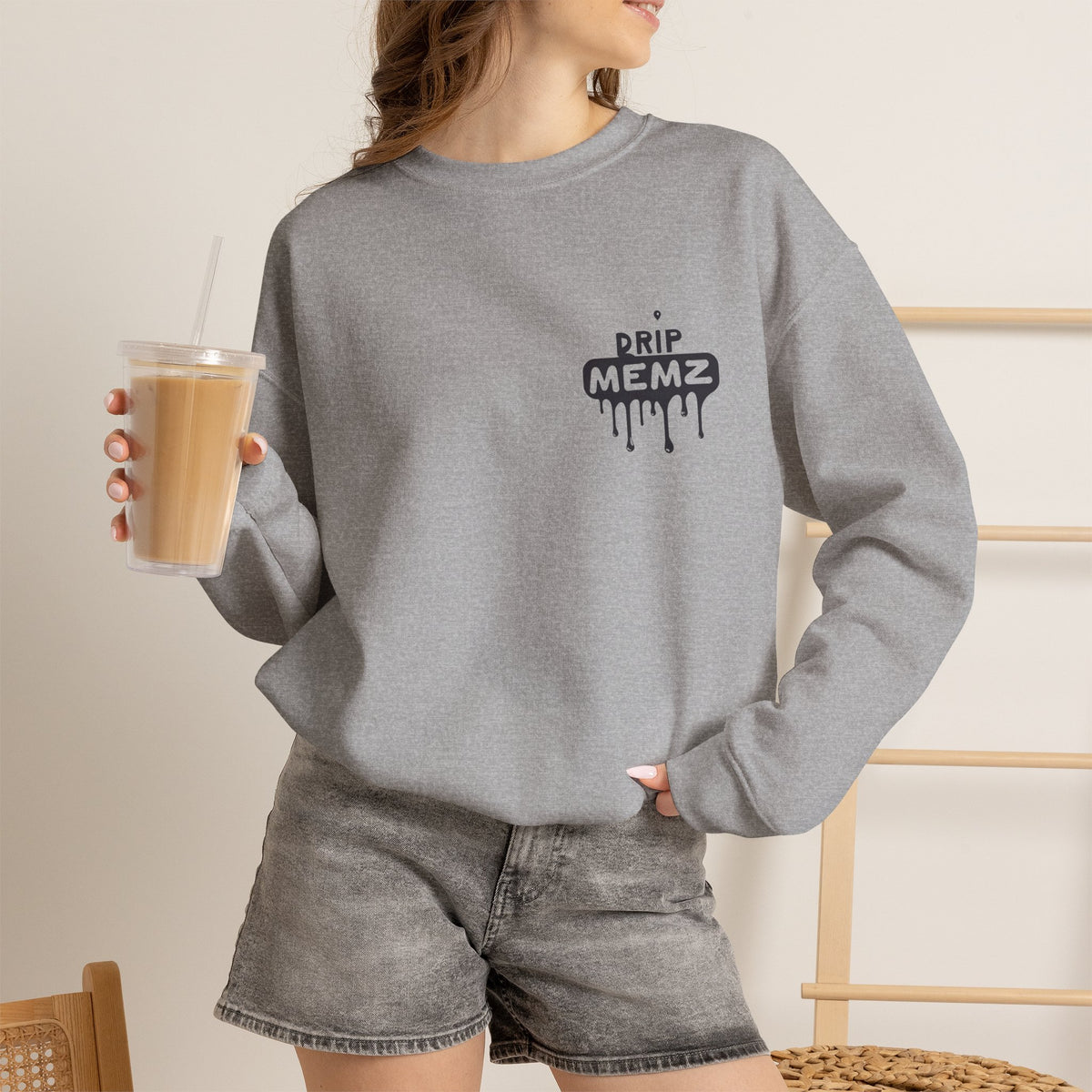 Drip Memz “ESSENTIALS — FEAR OF JOB” Signature Crewneck Sweatshirt | Premium Unisex Pullover