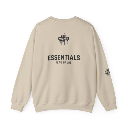 Drip Memz “ESSENTIALS — FEAR OF JOB” Signature Crewneck Sweatshirt | Premium Unisex Pullover