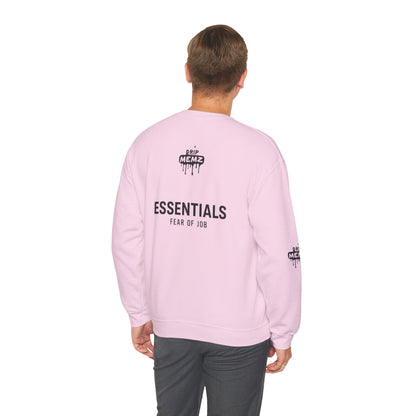 Drip Memz “ESSENTIALS — FEAR OF JOB” Signature Crewneck Sweatshirt | Premium Unisex Pullover