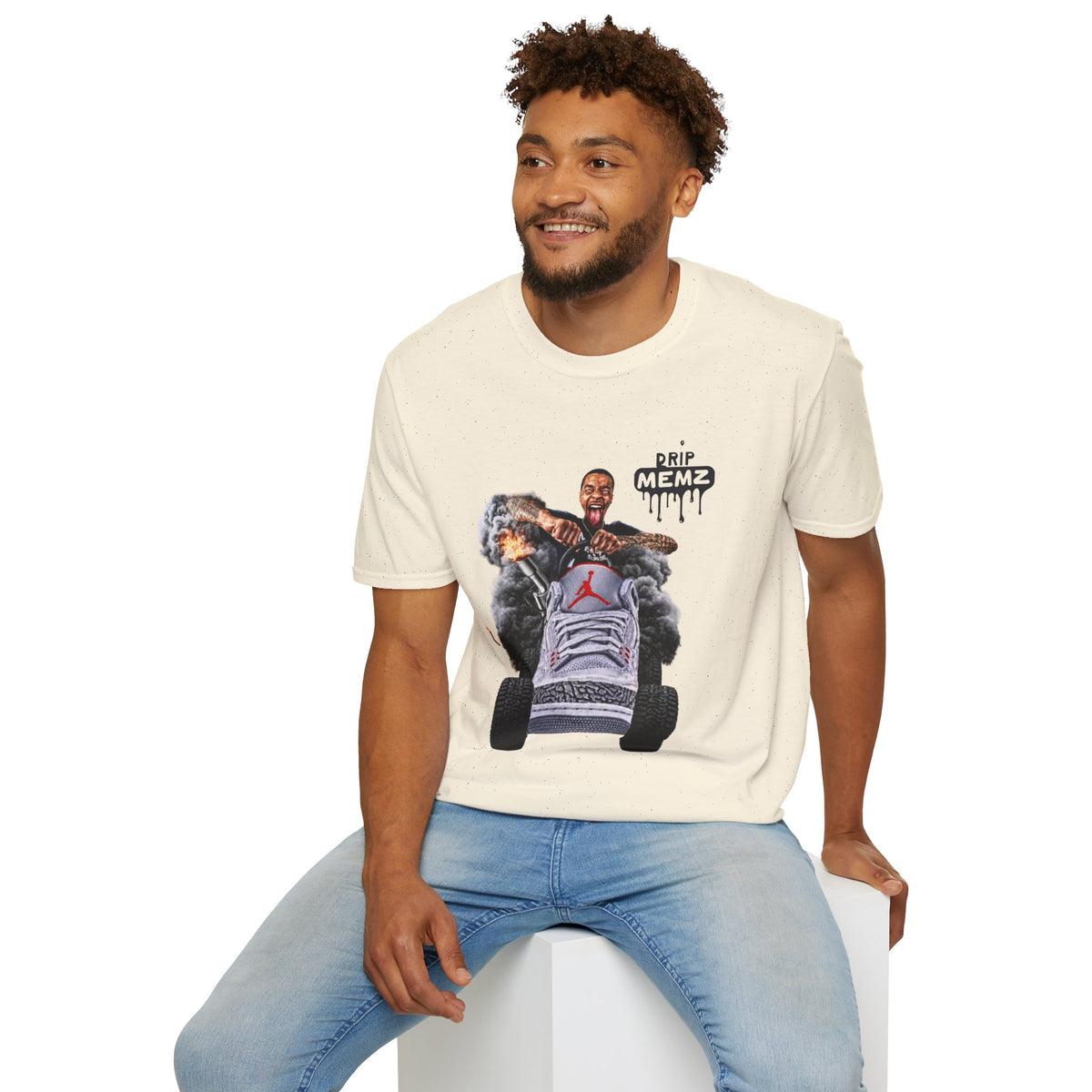 Flight Streamer Meme x Drip Memz T-Shirt — Retro Sneaker Car Graphic Tee