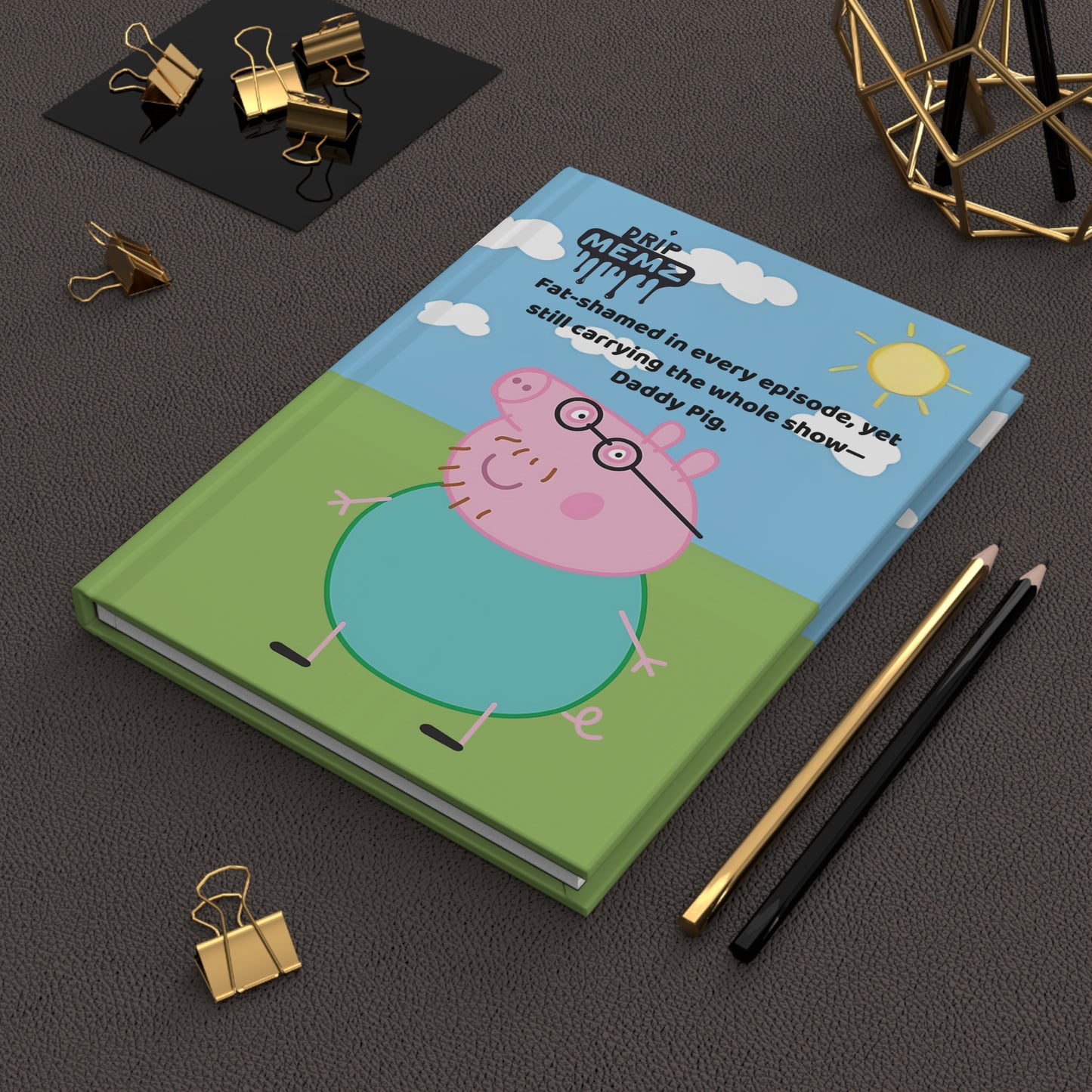 Daddy Pig Fat Shamed Notebook - Hardcover Journal Matte