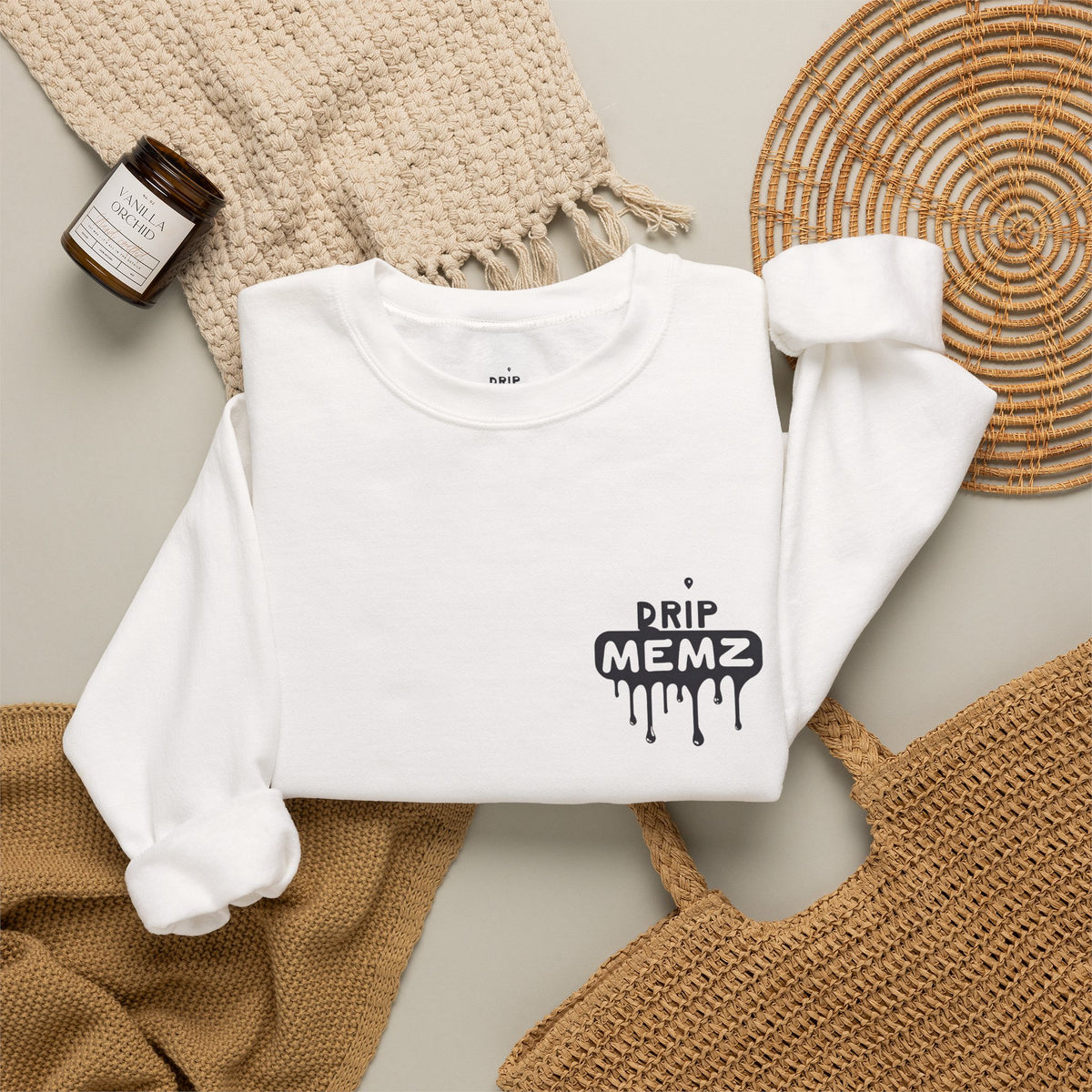 Drip Memz “ESSENTIALS — FEAR OF JOB” Signature Crewneck Sweatshirt | Premium Unisex Pullover