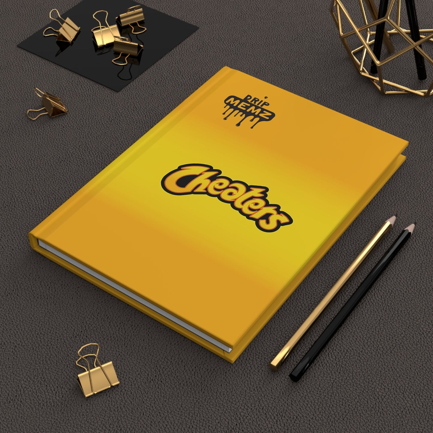 Cheaters Hardcover Journal — Yellow Drip Memz Notebook